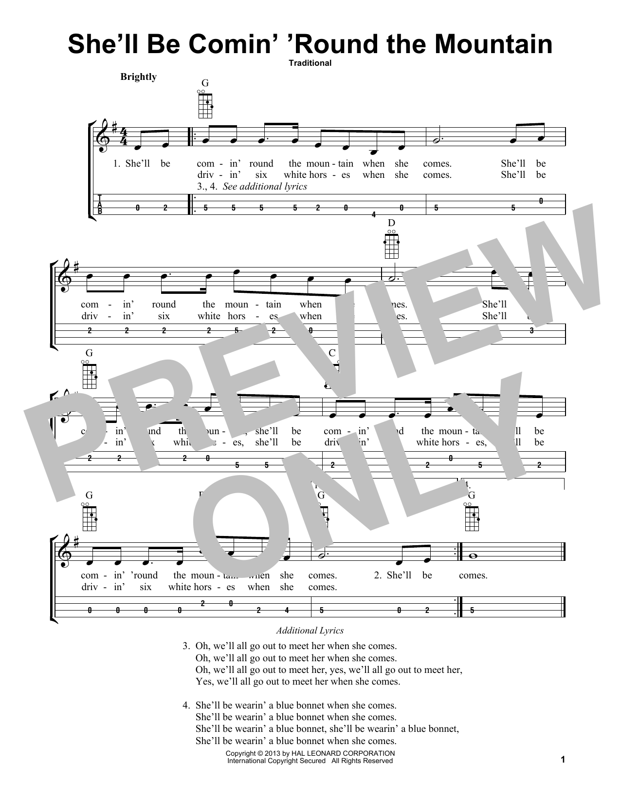 Product picture to: She'll Be Comin' 'Round The Mountain (arr. Bobby Westfall)