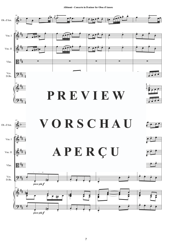 Product gallery: Page 8 of 11 Concerto in H-Moll Op.9, , Oboe D'Amore Solo, String Ensemble, and Harpsichord (Bc)
