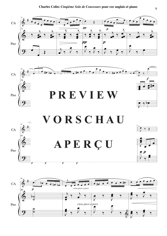 Produktgalerie: Seite 10 von 21 Solo de Concours no. 5, Opus 45 , , (Englischhorn + Klavier)