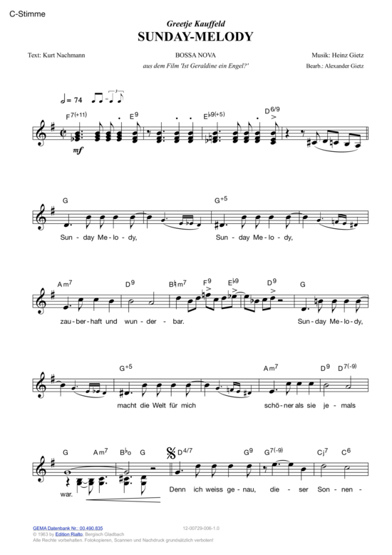 Produktbild zu: Sunday-Melody Greetje Kauffeld