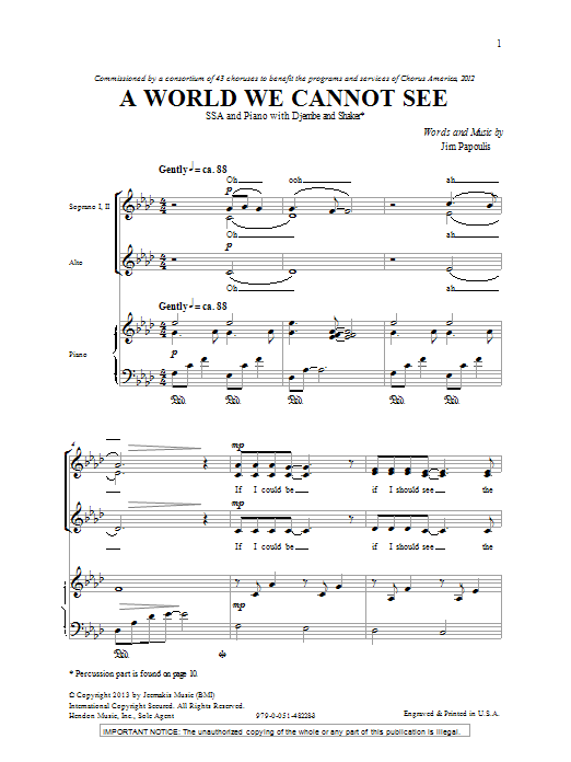 Produktgalerie: Seite 1 von 1 A World We Cannot See, Jim Papoulis, Chor
