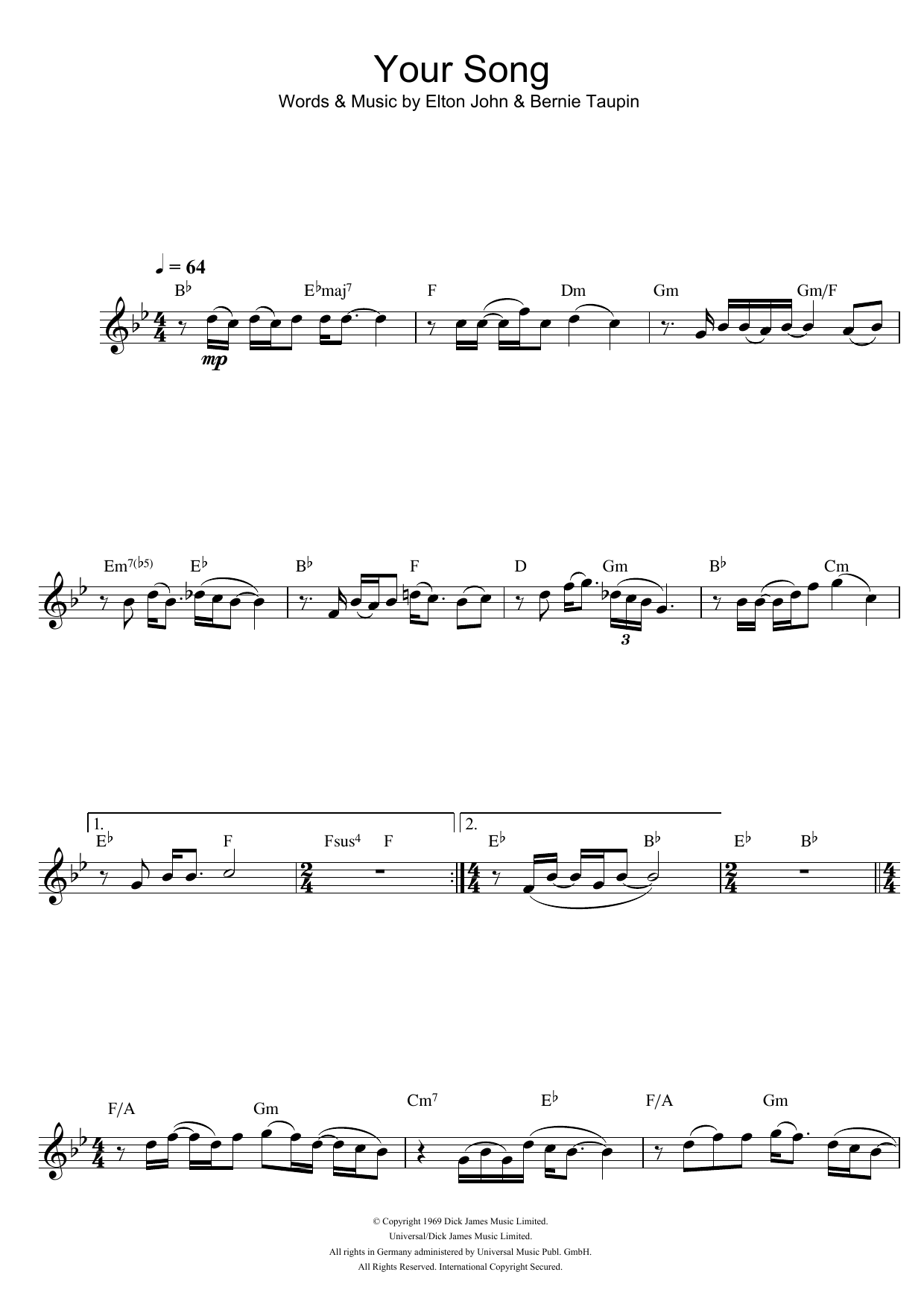 Product gallery: Page 1 of 1 Your Song, Elton John