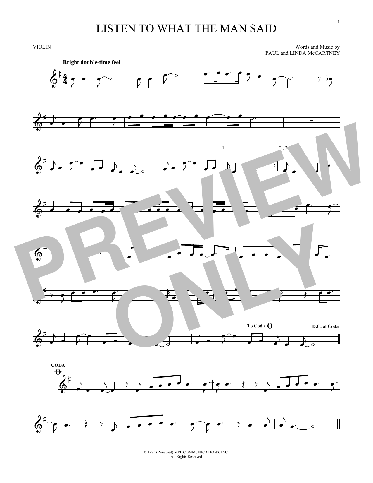 Product gallery: Page 1 of 1 Listen To What The Man Said, Wings