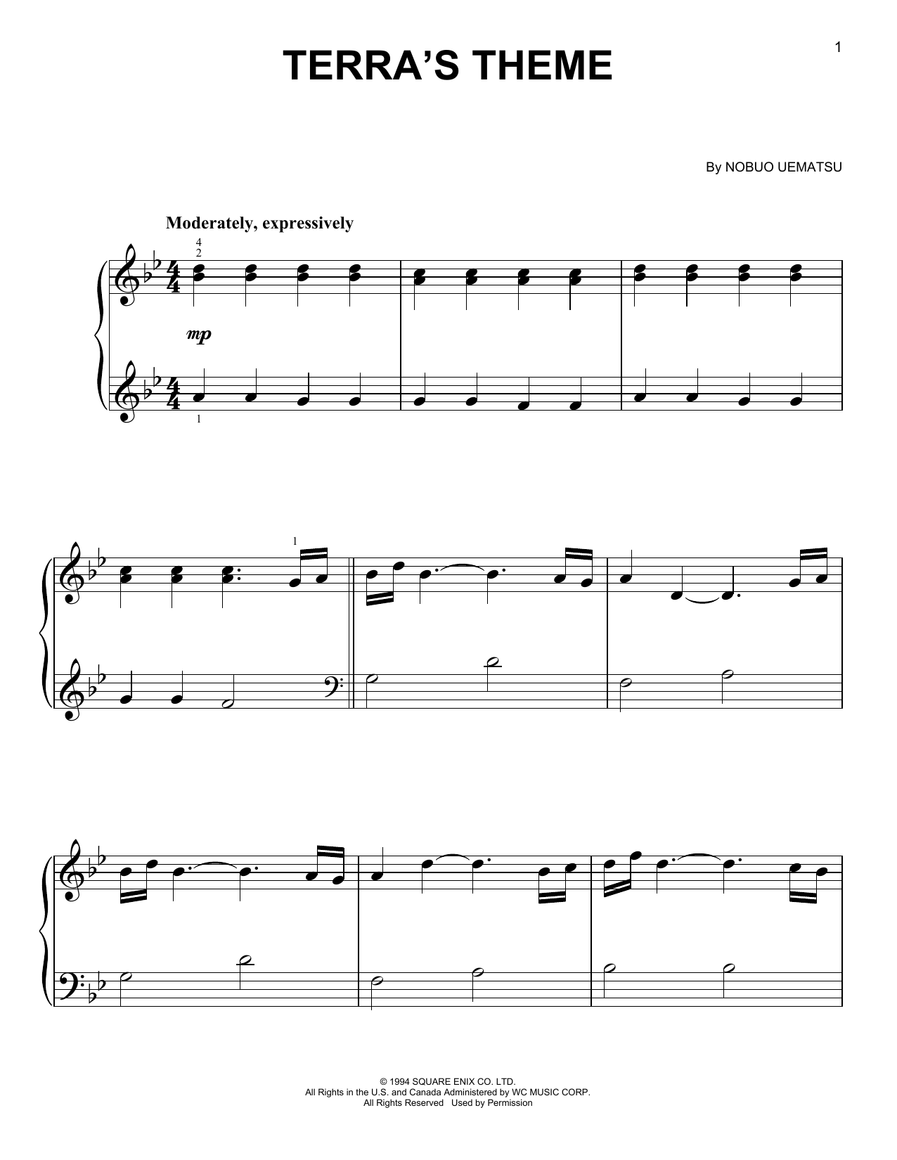 Produktbild zu: Terra's Theme (from Final Fantasy VI)