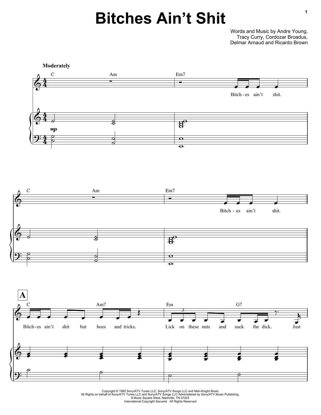 Product gallery: Page 1 of 1 Bitches Ain't Shit, Ben Folds