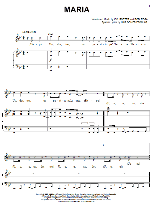 Produktgalerie: Seite 1 von 1 Maria, Ricky Martin, Gesang, Gitarre, Klavier