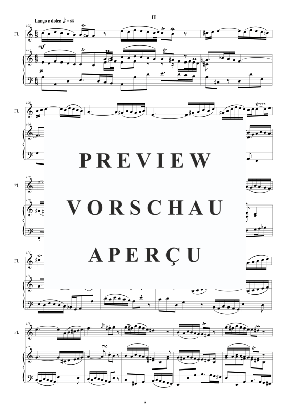 Product gallery: Page 9 of 11 Flute Sonata in A major BWV 1032, , Flute and Harpsichord/Piano