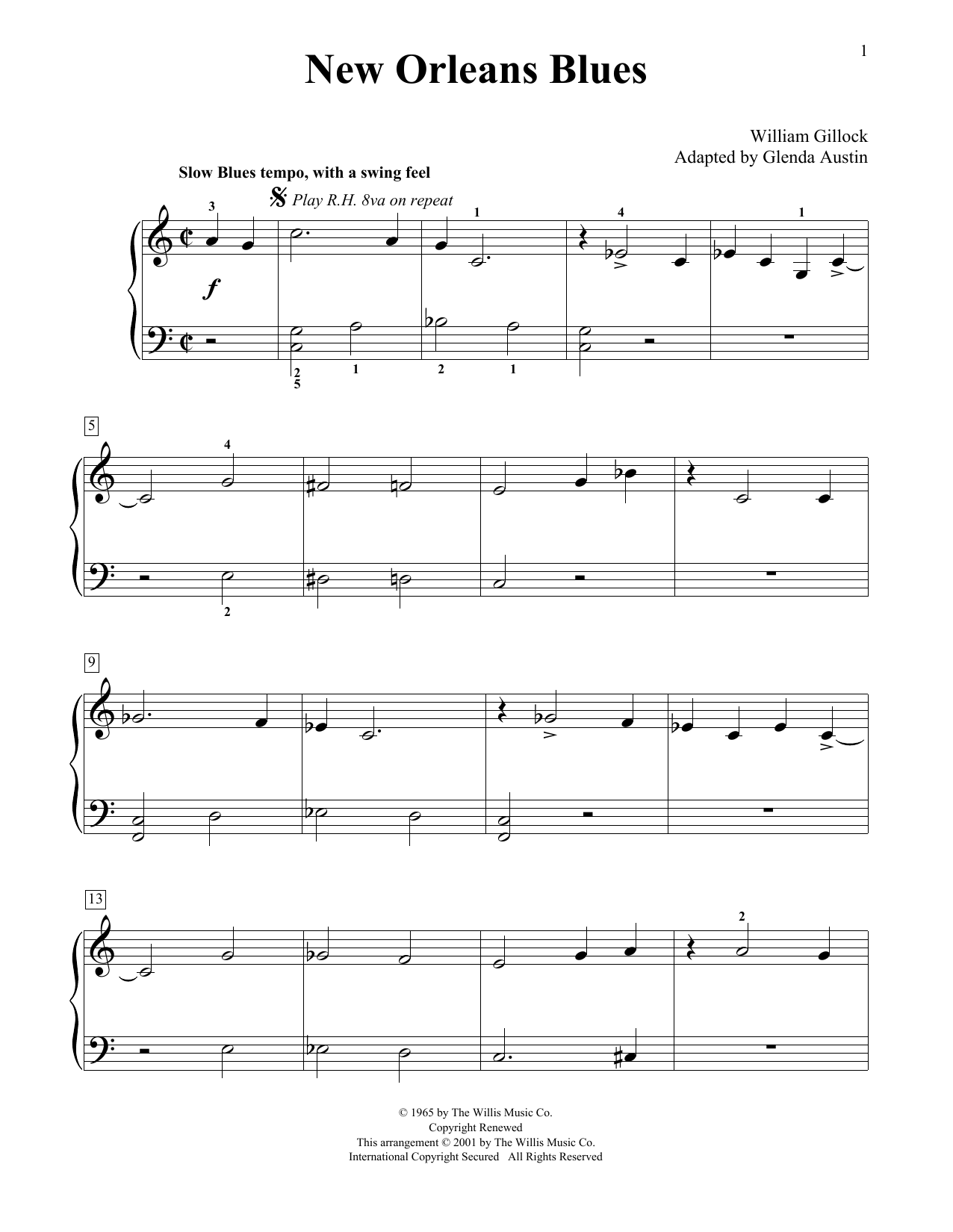 Product picture to: New Orleans Blues (Simplified) (adapted by Glenda Austin)
