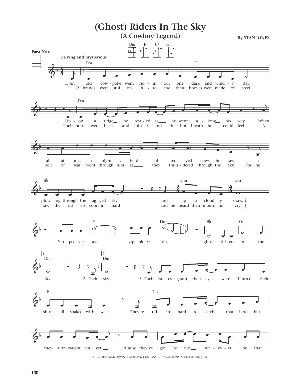 Product gallery: Page 1 of 1 (Ghost) Riders In The Sky (A Cowboy Legend) (from The Daily Ukulele) (arr. Jim Beloff), Stan Jones