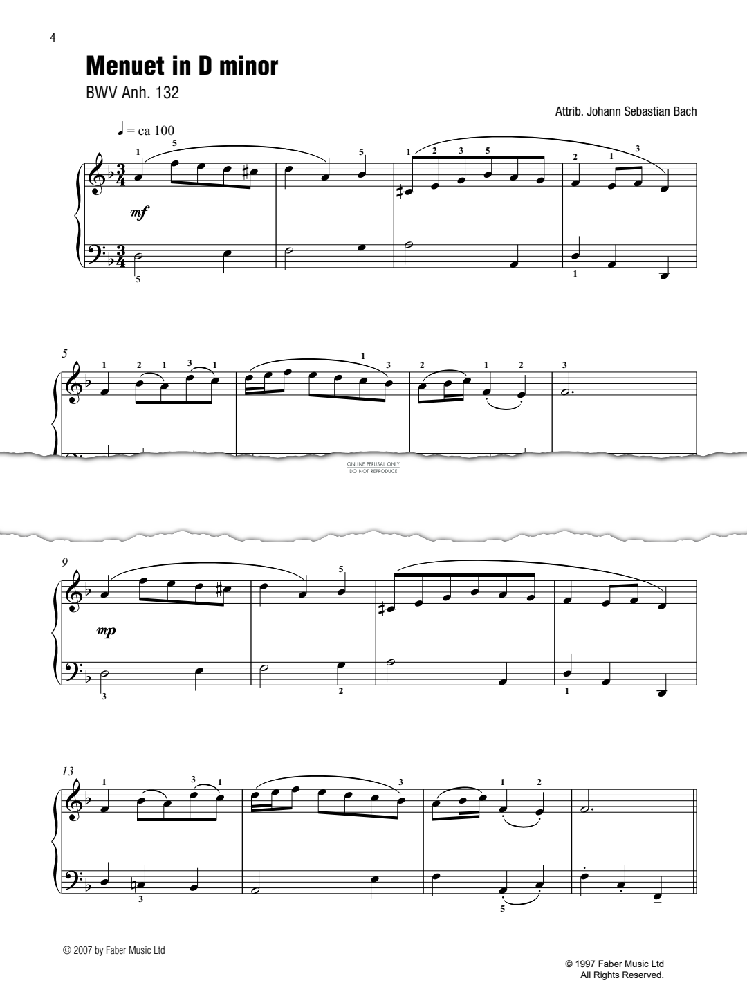 gallery: Menuet In D minor (BWV Anh. 132) (Best of Grade 2 Piano), Johann Sebastian Bach