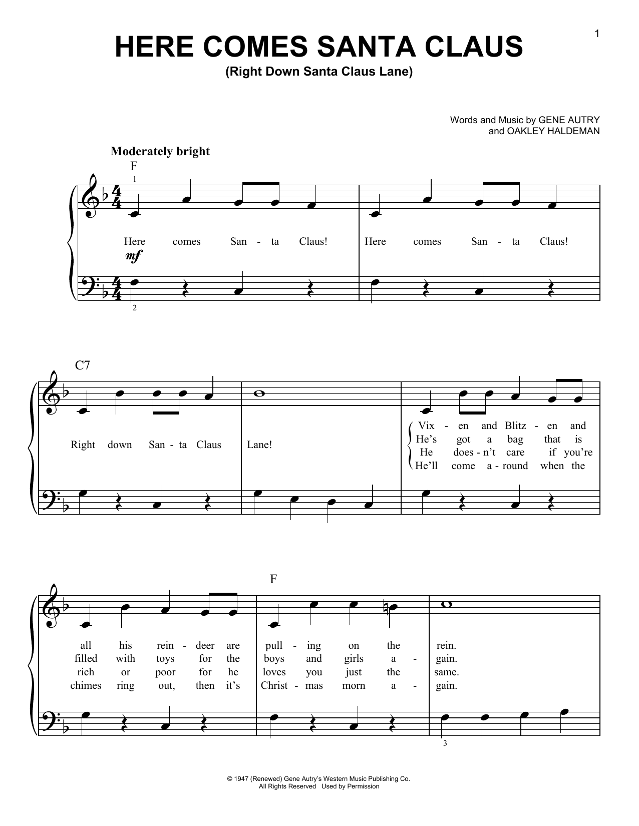 Product gallery: Page 1 of 1 Here Comes Santa Claus (Right Down Santa Claus Lane), Gene Autry
