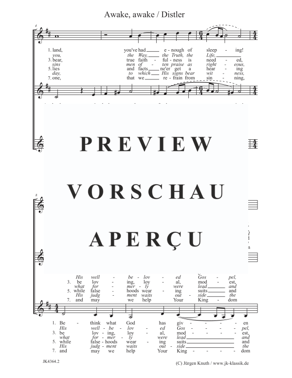 Produktgalerie: Seite 3 von 5 Awake, awake (The Year Cycle, Op.5, No.40), , Frauenchor SSA
