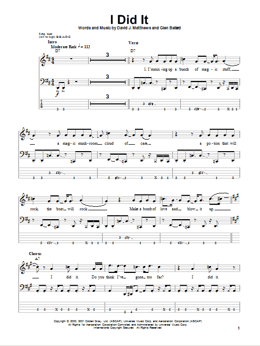 Produktgalerie: Seite 1 von 1 I Did It, Dave Matthews Band, E-Bass