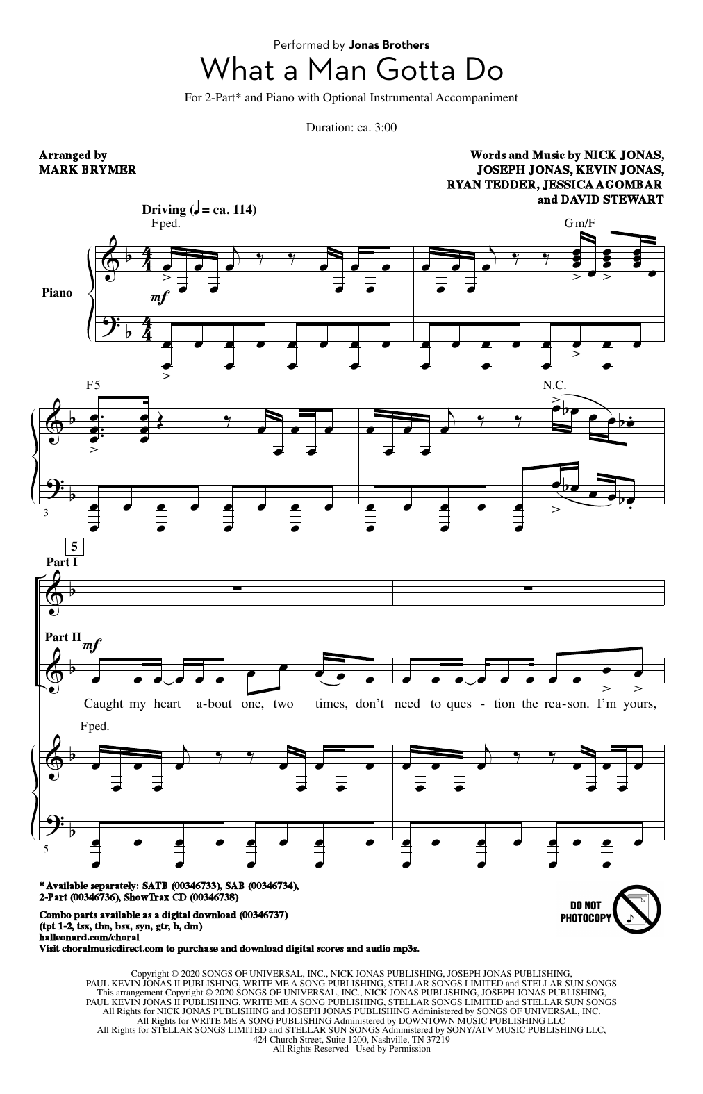 Produktbild zu: What A Man Gotta Do (arr. Mark Brymer)