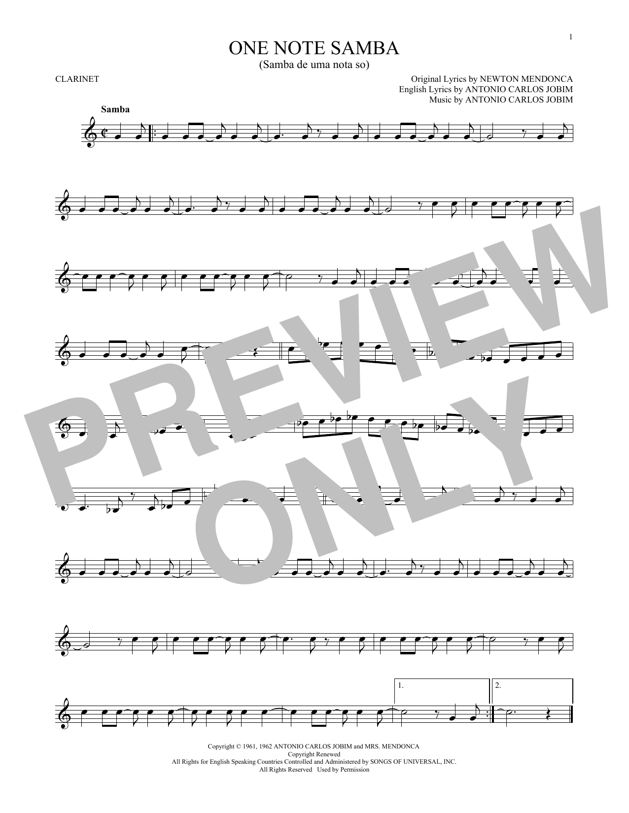 Product gallery: Page 1 of 1 One Note Samba (Samba De Uma Nota So), Antonio Carlos Jobim