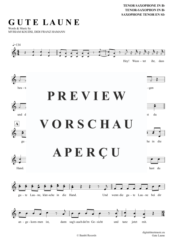 Produktgalerie: Seite 2 von 4 Gute Laune, GroßstadtEngel , Tenorsaxophon