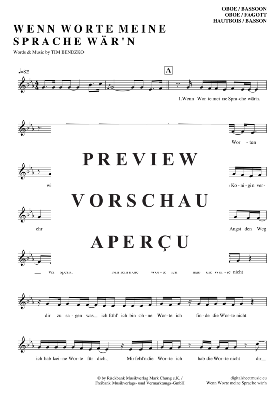 gallery: Wenn Worte meine Sprache wären , Bendzko, Tim, (Oboe / Fagott)