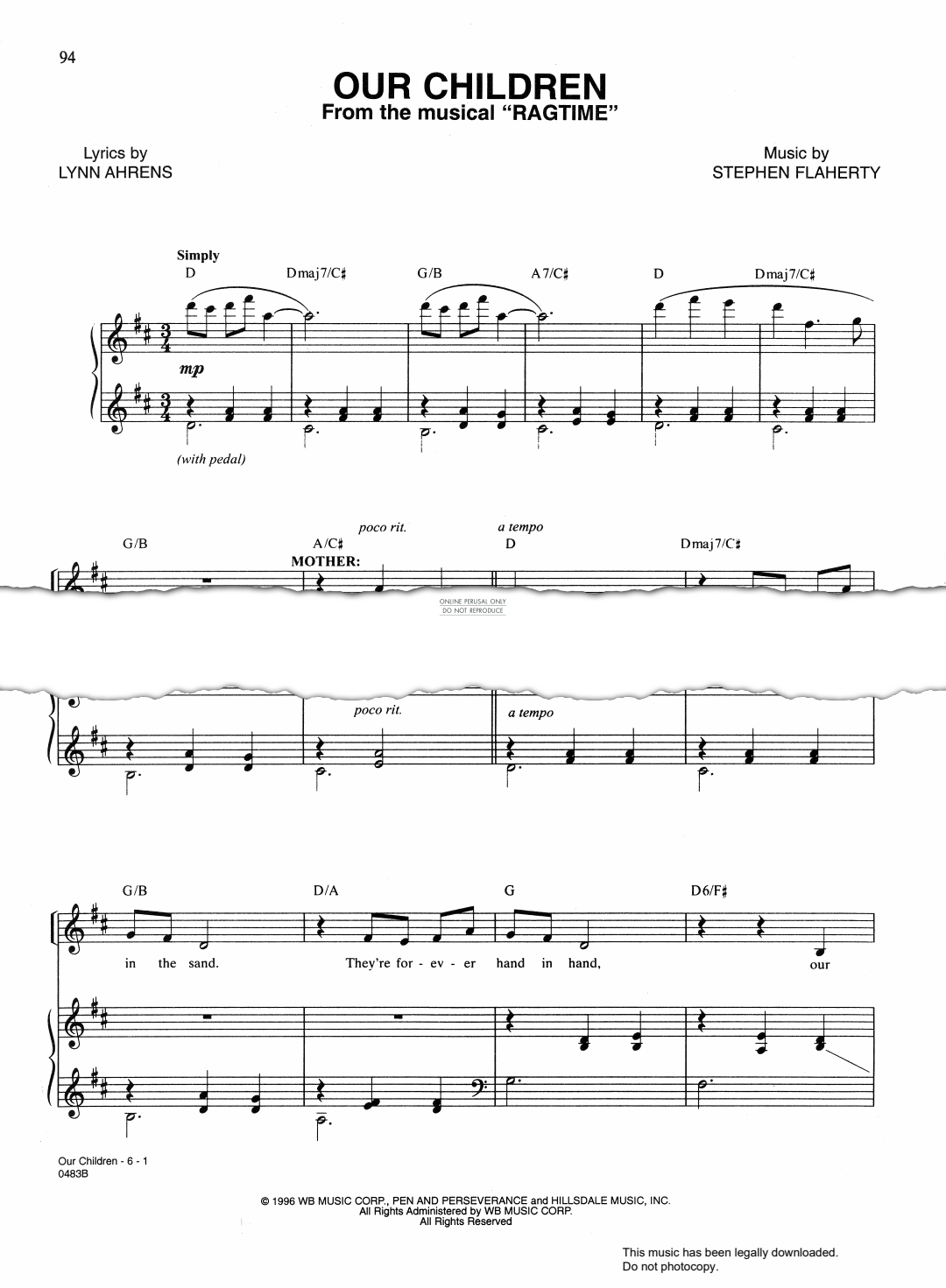 Produktbild zu: Our Children (from 'Ragtime')