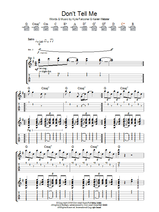 Produktgalerie: Seite 1 von 1 Don't Tell Me, The View, Gitarre