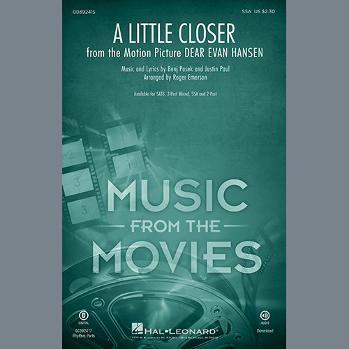 Produktbild zu: A Little Closer (from Dear Evan Hansen) (arr. Roger Emerson)