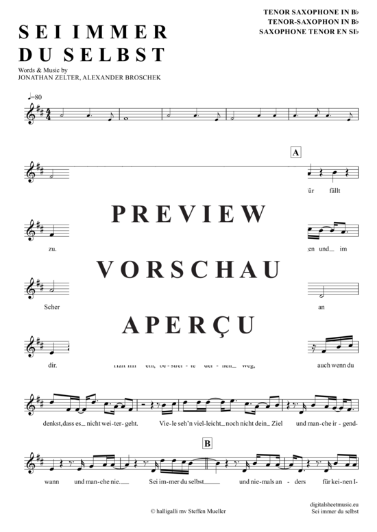 Product gallery: Page 2 of 4 Sei Immer Du Selbst , Zelter, Jonathan, Tenor Saxophone
