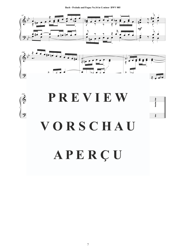Product gallery: Page 8 of 8 Prelude and Fugue in G minor BWV 885, , Solo Piano