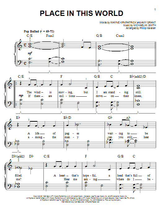 Product picture to: Place In This World (arr. Phillip Keveren)