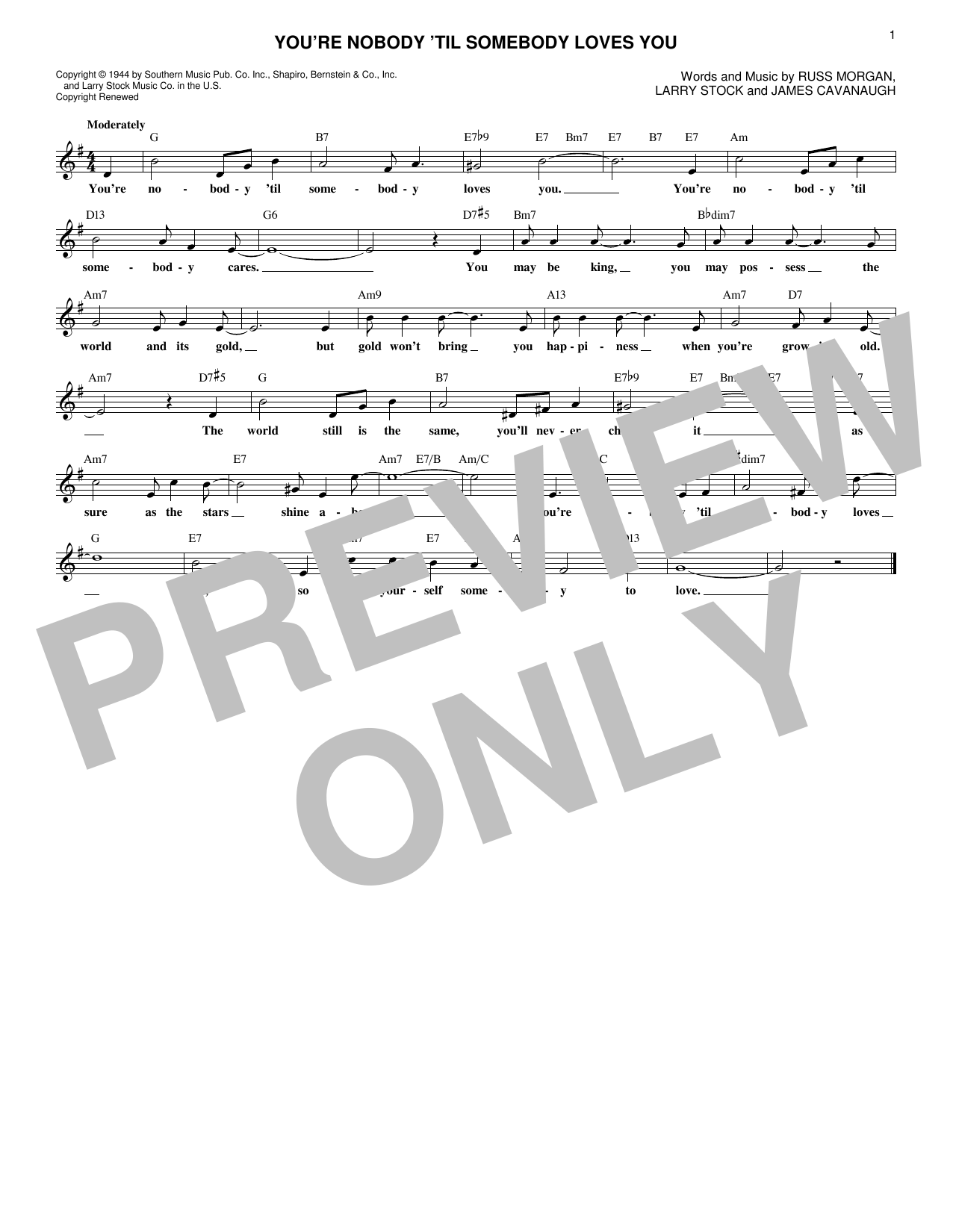 Produktbild zu: You're Nobody 'til Somebody Loves You