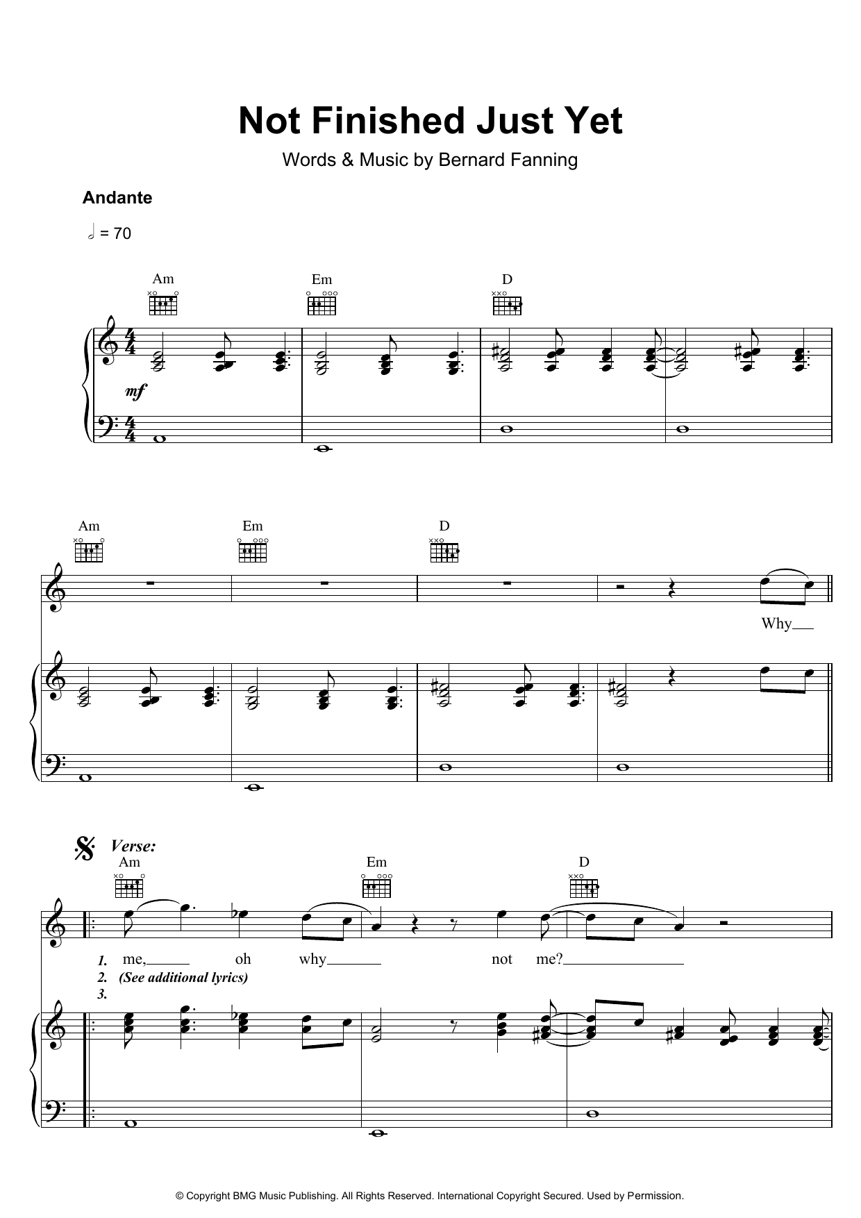 Produktgalerie: Seite 1 von 1 Not Finished Just Yet, Bernard Fanning, Gesang, Gitarre, Klavier