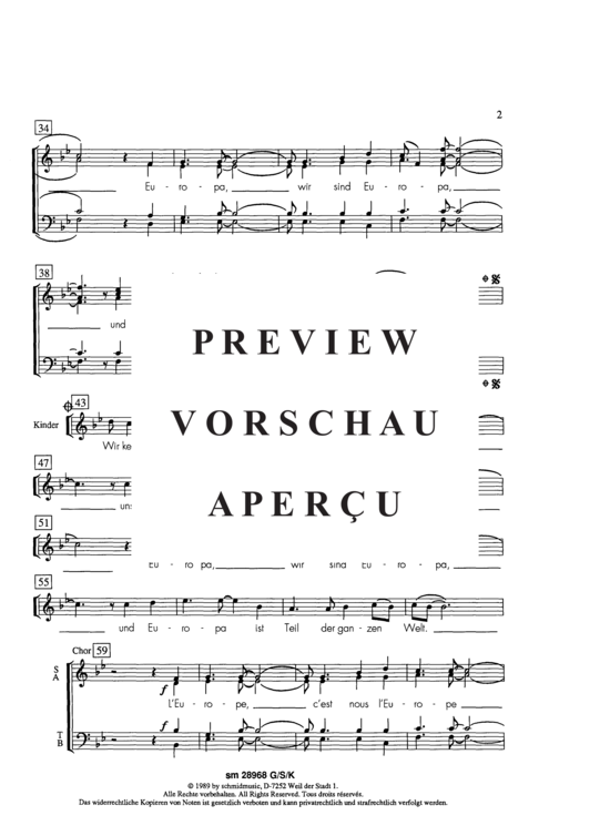 Product gallery: Page 4 of 6 Für Europa , , (soprano solo, mixed choir + piano), score