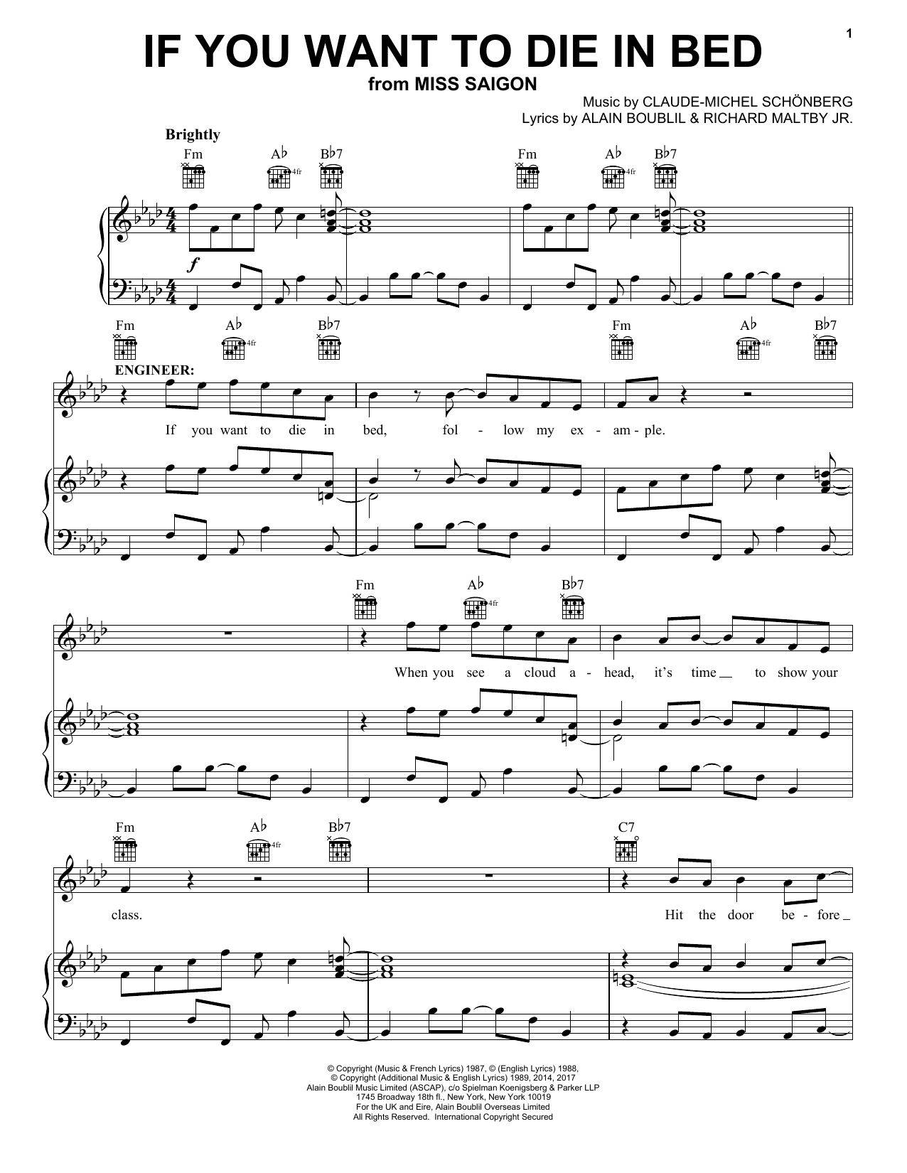 Produktbild zu: If You Want To Die In Bed (from Miss Saigon)