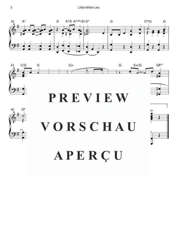 Produktgalerie: Seite 7 von 7 Little White Lies - zeitloser Jazz Standard - gut spielbare Klavierfassung in G-Dur, , Klavier Solo