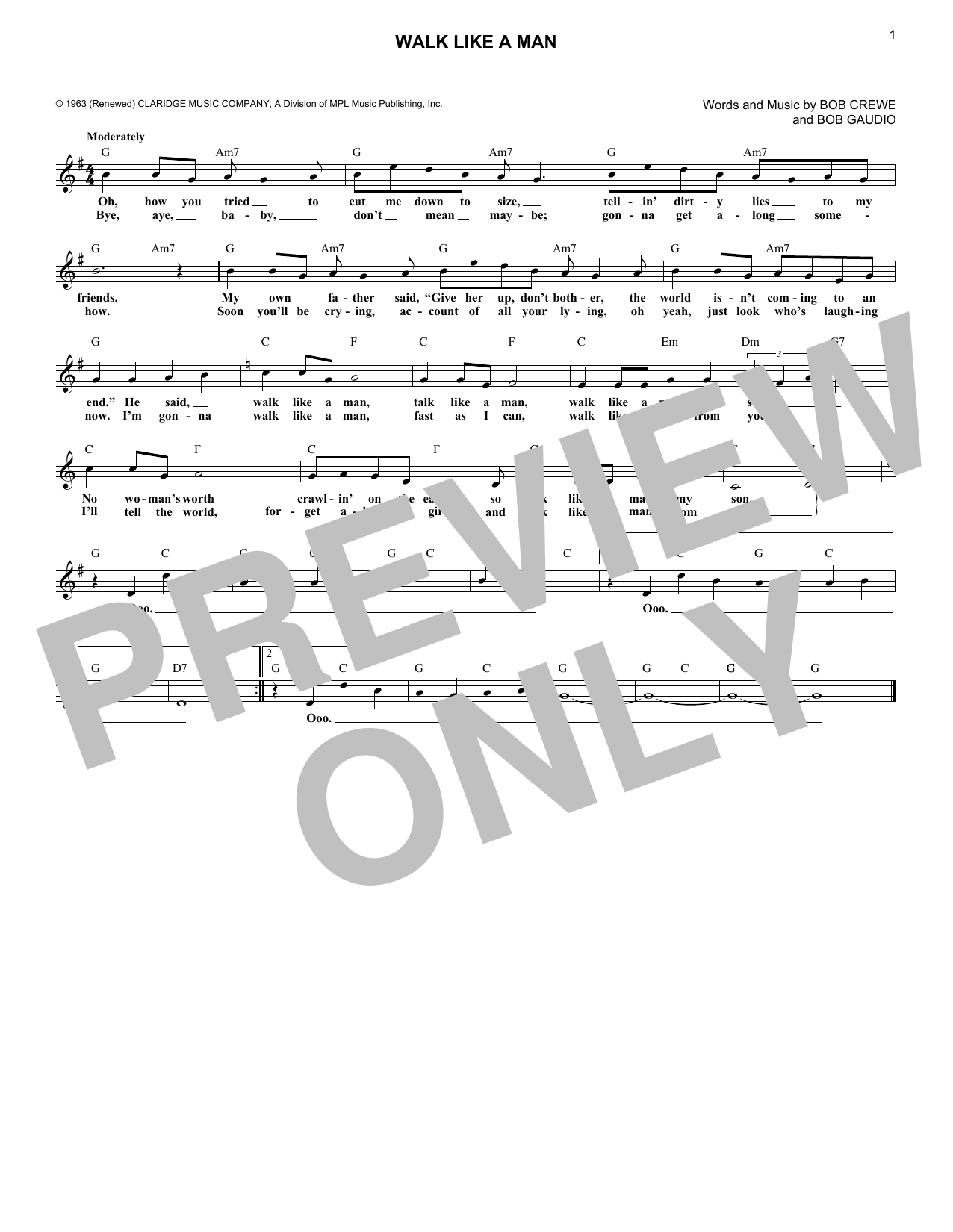 Produktgalerie: Seite 1 von 1 Walk Like A Man, The Four Seasons, Melodieinstrument