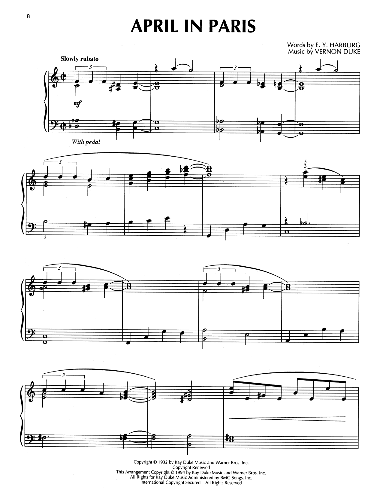Produktbild zu: April In Paris (arr. Bill Boyd)