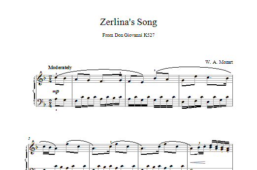 Product gallery: Page 1 of 1 Zerlina's Song From Don Giovanni K527, Wolfgang Amadeus Mozart