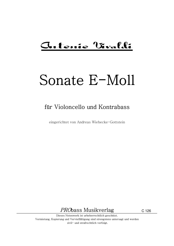 Produktbild zu: Sonate E-MollAntonio Vivaldi