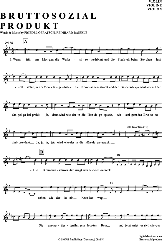 Product gallery: Page 1 of 5 Bruttosozialprodukt , Geier Sturzflug, (violin)