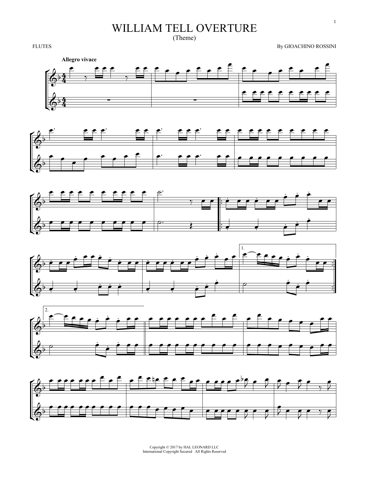 Product gallery: Page 1 of 1 William Tell Overture, G. Rossini