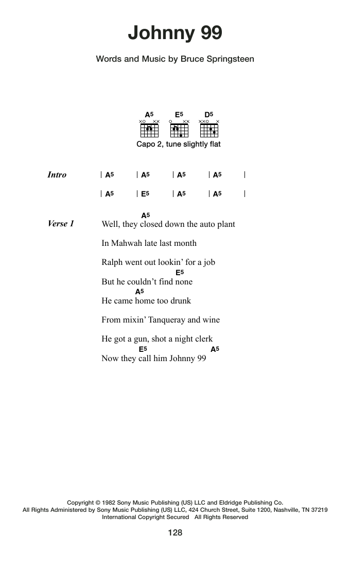 Produktgalerie: Seite 1 von 1 Johnny 99, Bruce Springsteen, Gitarre