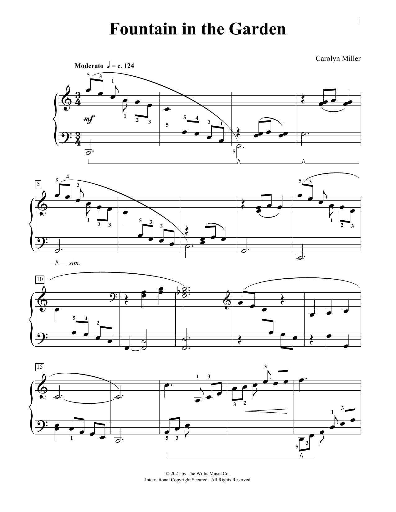 Produktgalerie: Seite 1 von 1 Fountain In The Garden, Carolyn Miller, Klavier