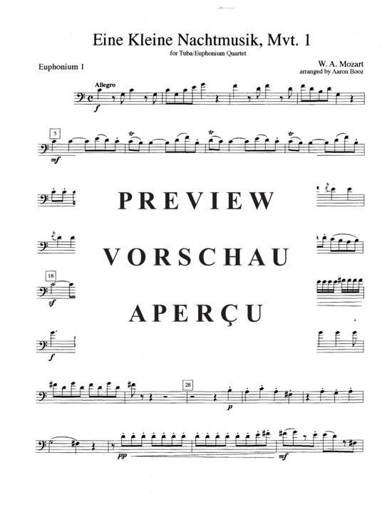 Product gallery: Page 8 of 19 Eine Kleine Nachtmusik, Mvt. 1 , , (Tuba Quartett EETT)