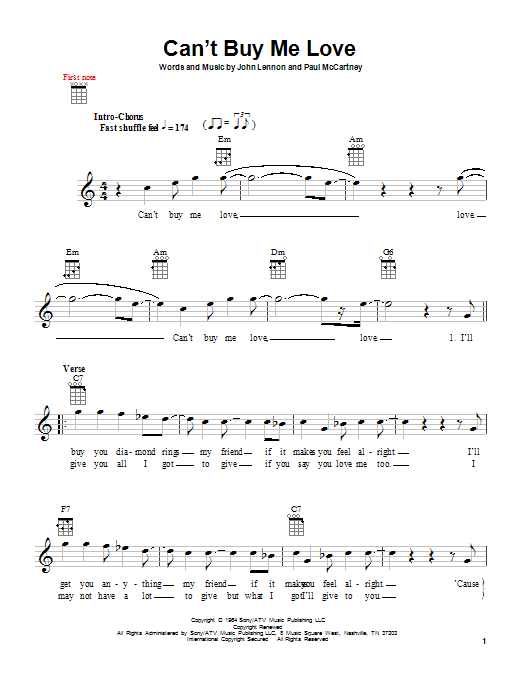 Product gallery: Page 1 of 1 Can't Buy Me Love, The Beatles