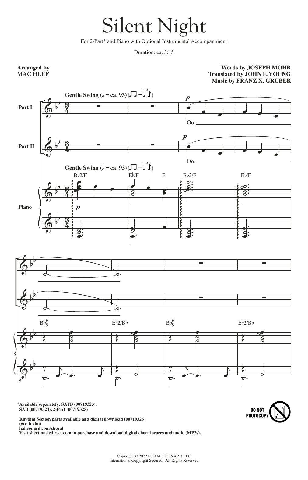 Product picture to: Silent Night (arr. Mac Huff)