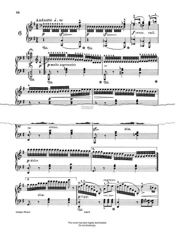 Produktbild zu: Andante (Op. 105 No. 6)
