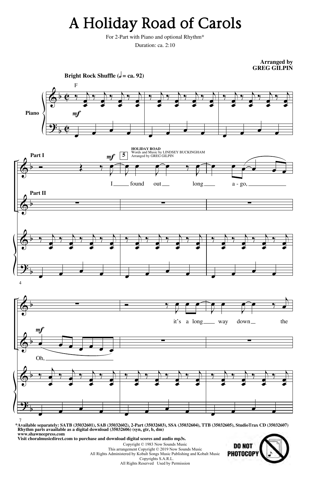 Product picture to: A Holiday Road Of Carols (arr. Greg Gilpin)