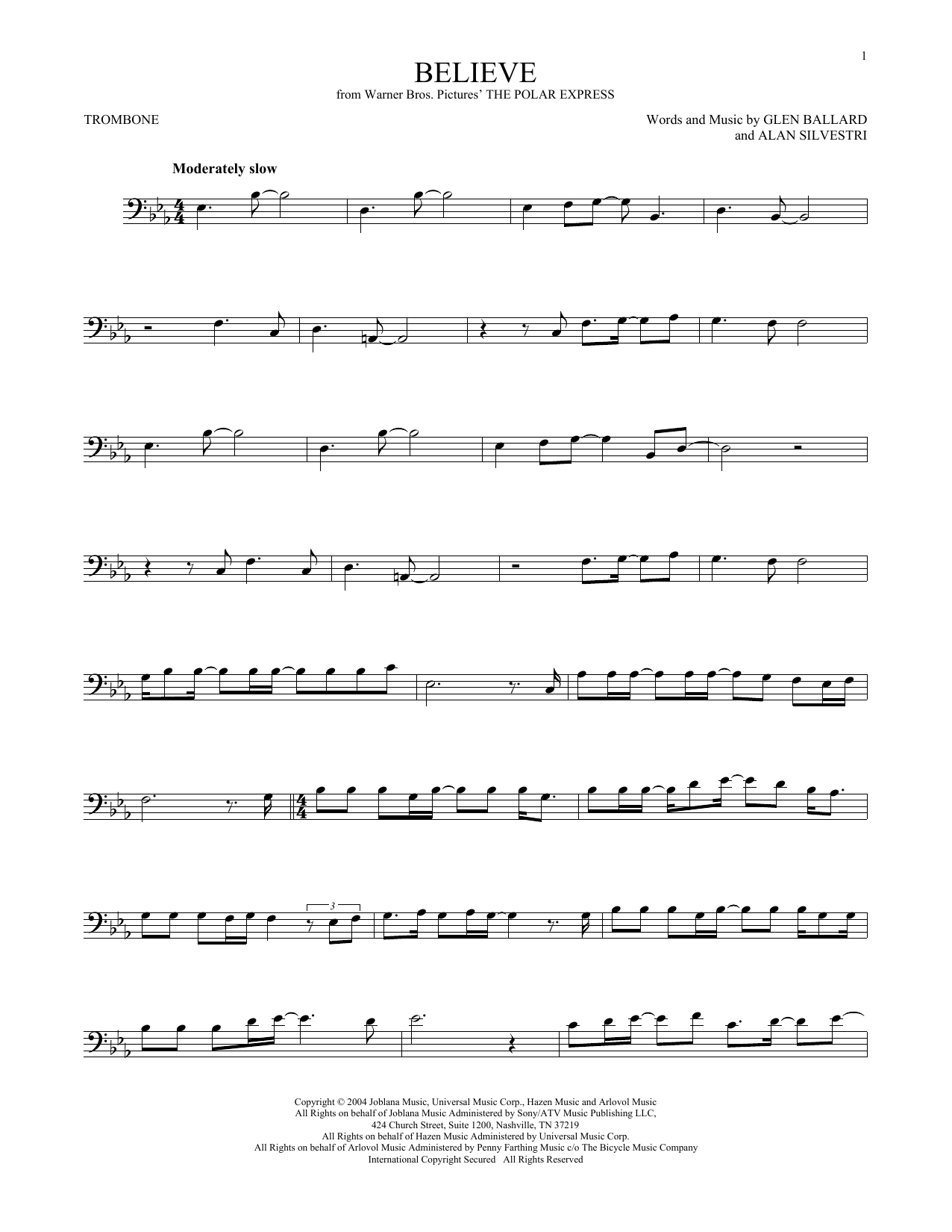 Product gallery: Page 1 of 1 Believe (from The Polar Express), Josh Groban