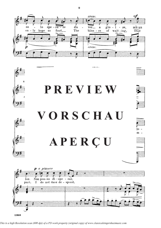 Product gallery: Page 5 of 7 Non posso disperar, Parisotti, Alessandro, Medium Voice and Piano