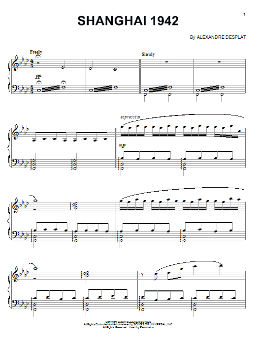 Product gallery: Page 1 of 1 Shanghai 1942, Alexandre Desplat