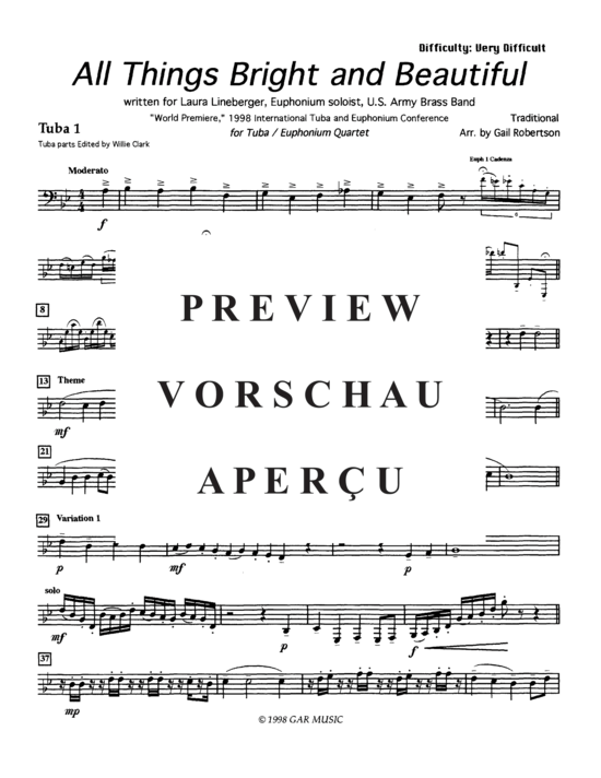 gallery: All Things Bright and Beautiful , , (Tuba Quartett EETT)