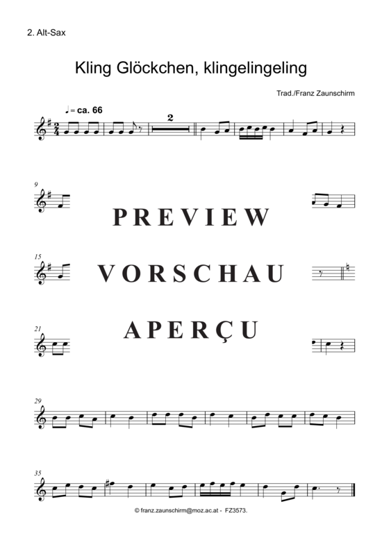 Product gallery: Page 5 of 7 Kling, Glöcklein kling , , (Saxophone Quartet AAAT)